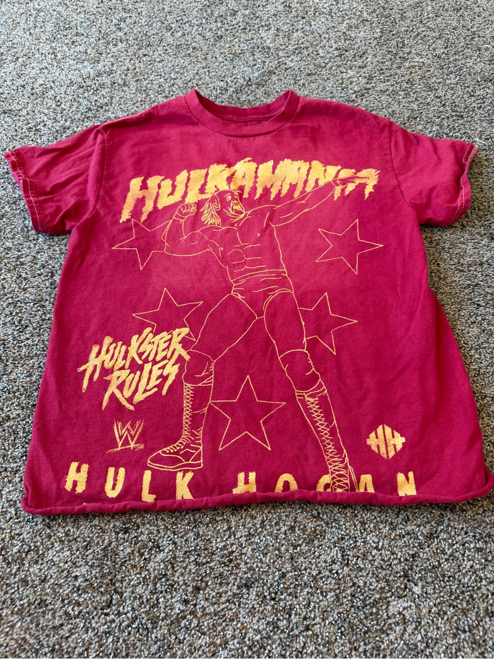 Hulk Hogan Hulkamania Women’s S Oversized Crop Tee WWE Double Sided Graphic